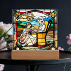 Grandmother and Granddaughter - Stained Glass Style LED Acrylic Plaque – A Touching Gift of Love and Legacy