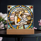 Guided by Love Stained Glass-Style LED Acrylic Plaque – A Beautiful Mother's Day or New Mom Baby Shower Gift