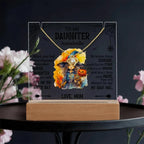 Daughter Halloween Little Witch Personalized Inspirational Acrylic Keepsake Plaque and Necklace