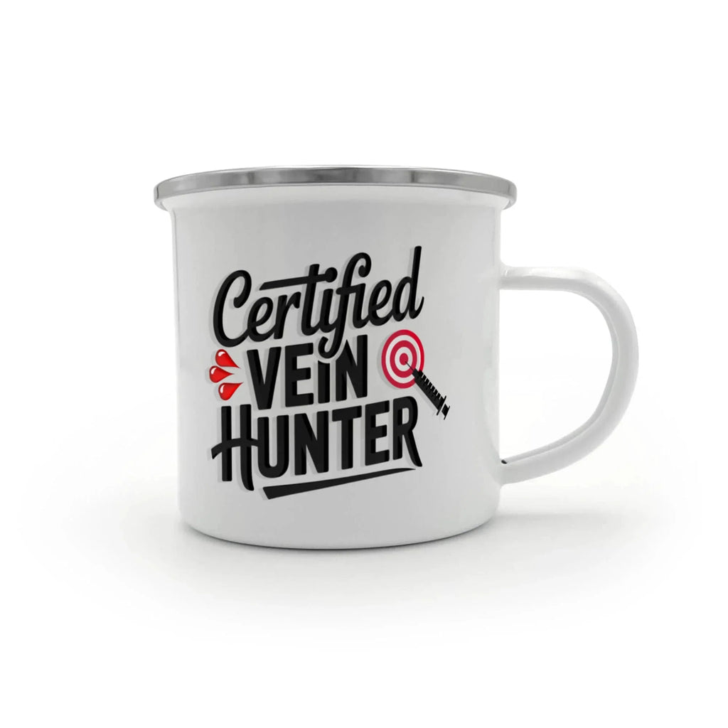 Certified Vein Hunter Camping Mug – Funny Phlebotomist Gift for Lab Techs, Nurses & Healthcare Workers