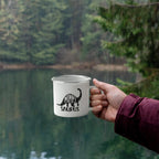 Mommy Saurus Camping Mug – Funny Dinosaur Gift for Mom – Enamel-Coated Stainless Steel Travel Cup
