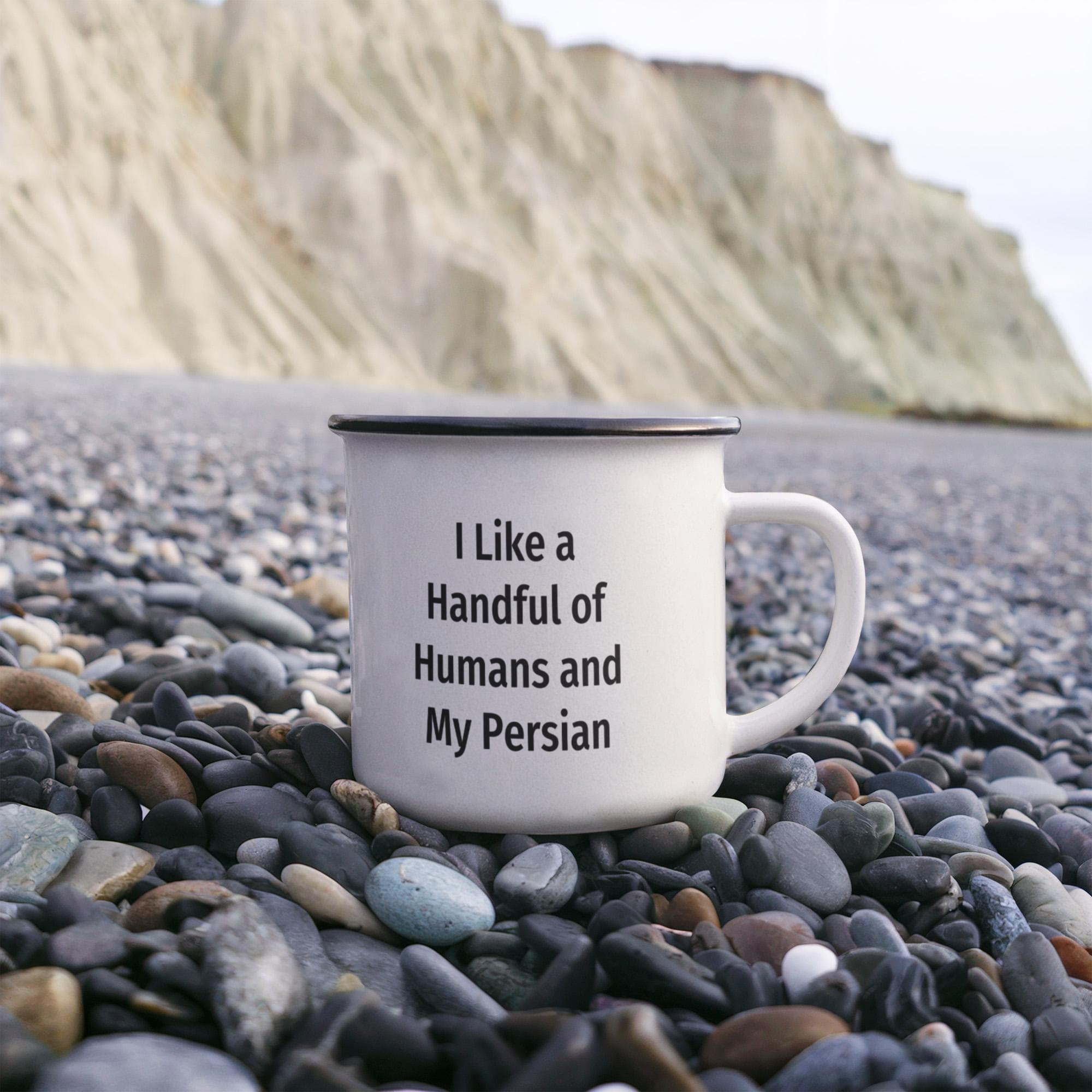 Funny Persian Cat Lover Camper Mug Gift - I Like a Handful of Humans and My Persian