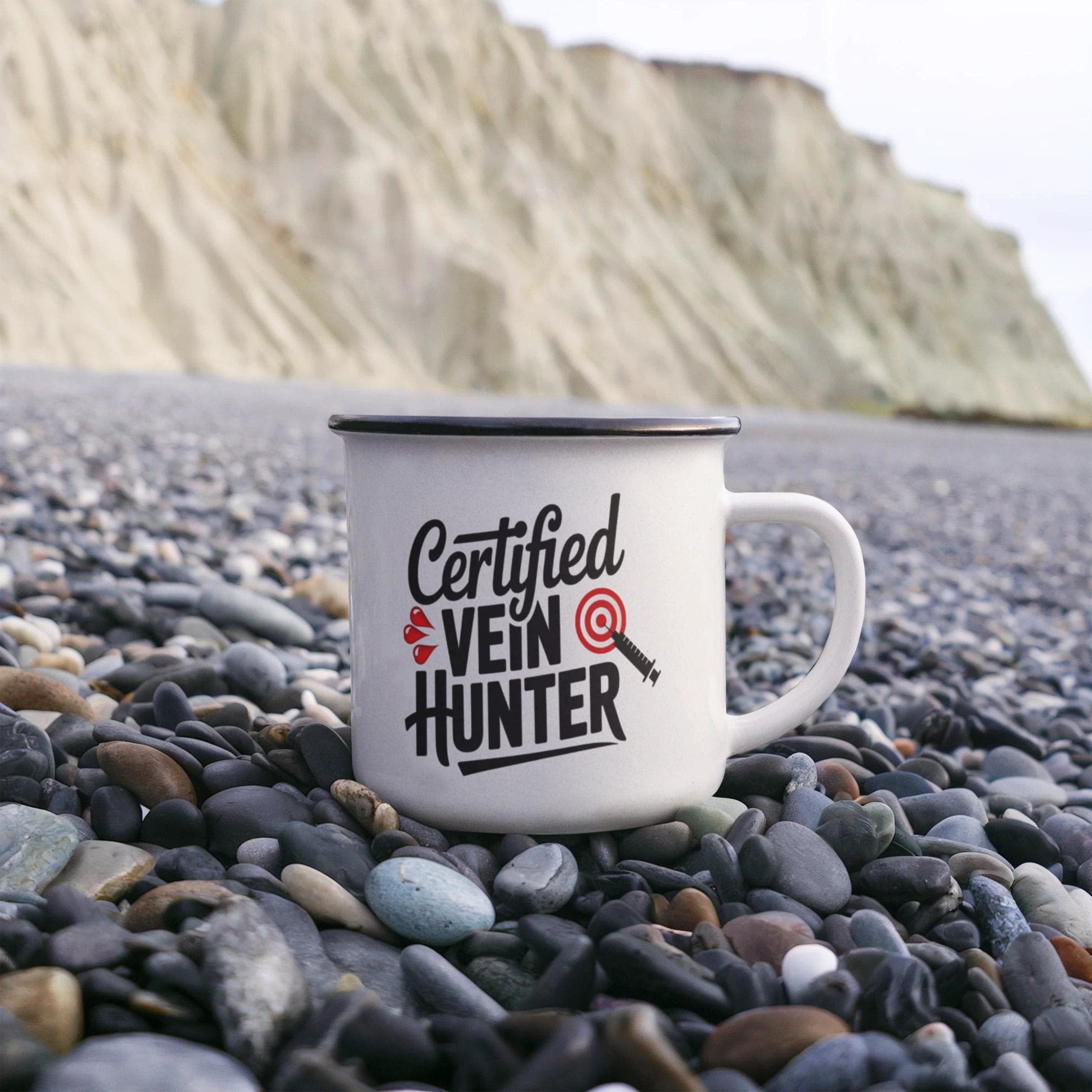 Certified Vein Hunter Camping Mug – Funny Phlebotomist Gift for Lab Techs, Nurses & Healthcare Workers