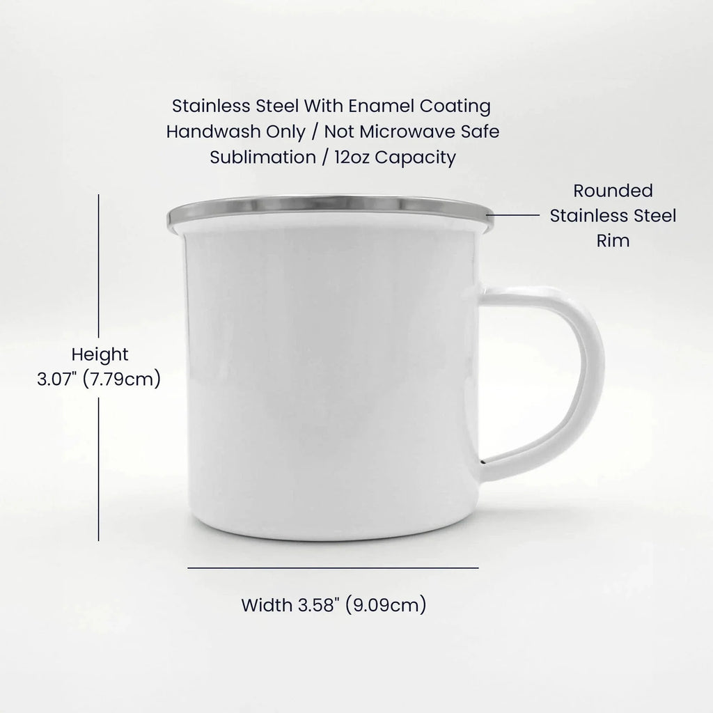 Opossum Camper Mug – 12oz Stainless Stee Mug with Enamel Coating Watercolor Possum Winter Design Camping Mug