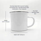 Opossum Camper Mug – 12oz Stainless Stee Mug with Enamel Coating Watercolor Possum Winter Design Camping Mug