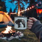 Mama Bear Enamel Camping Mug – Cute Bear & Cub Outdoor Coffee Cup for Moms, Mother's Day, Hiking, Camping & Adventure Gifts