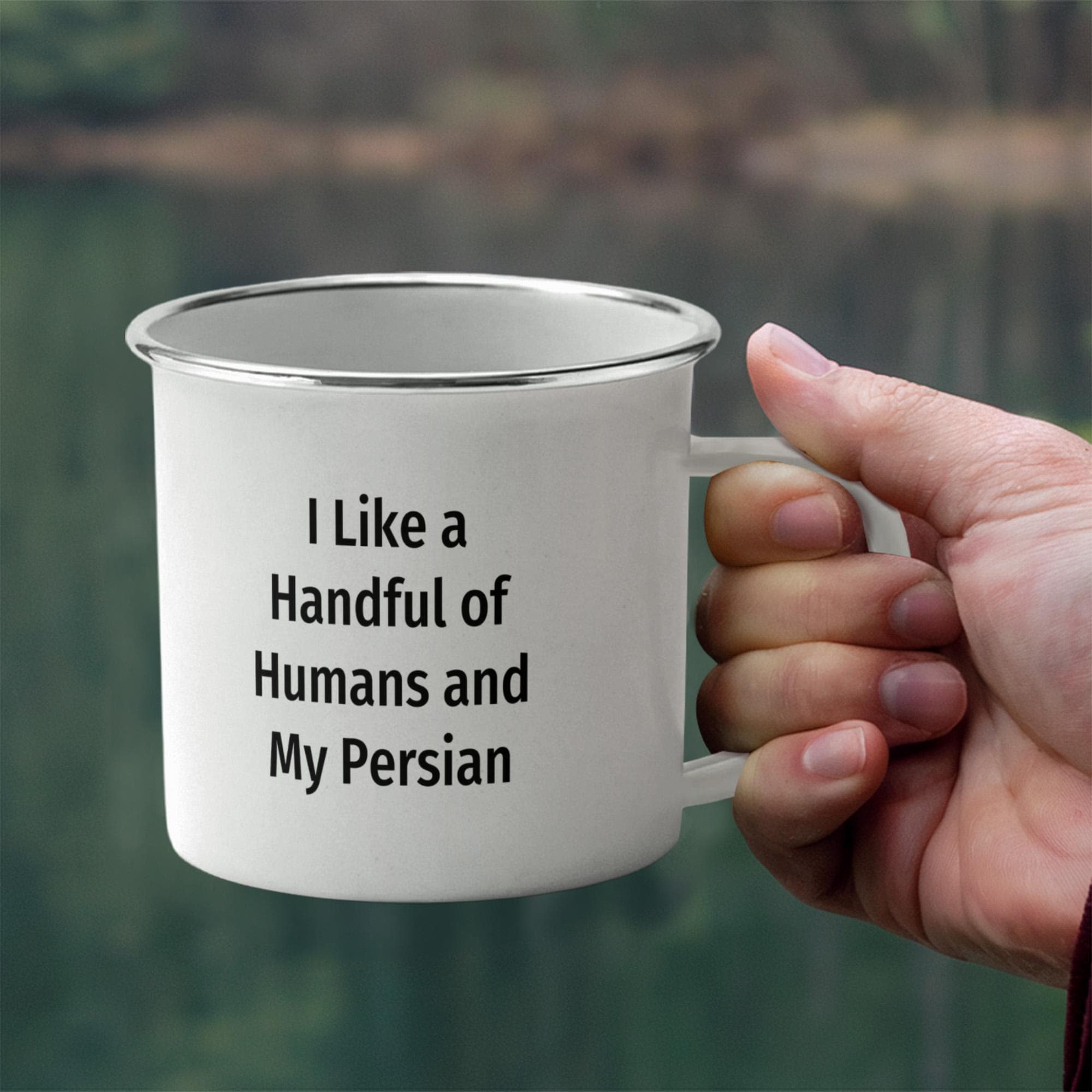 Funny Persian Cat Lover Camper Mug Gift - I Like a Handful of Humans and My Persian