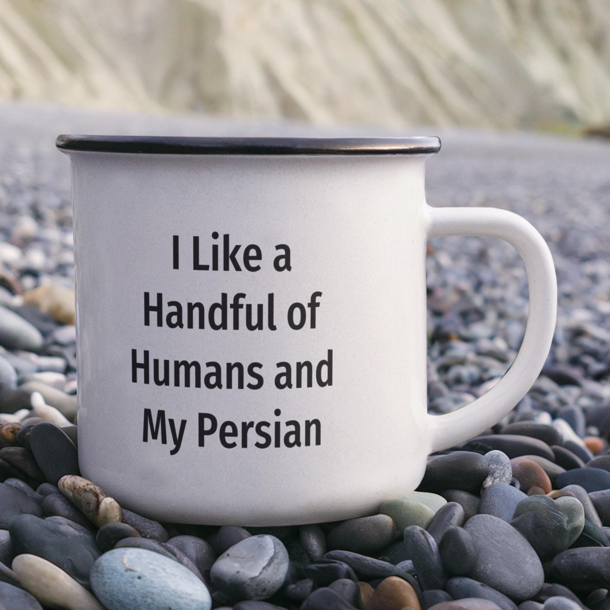 Funny Persian Cat Lover Camper Mug Gift - I Like a Handful of Humans and My Persian