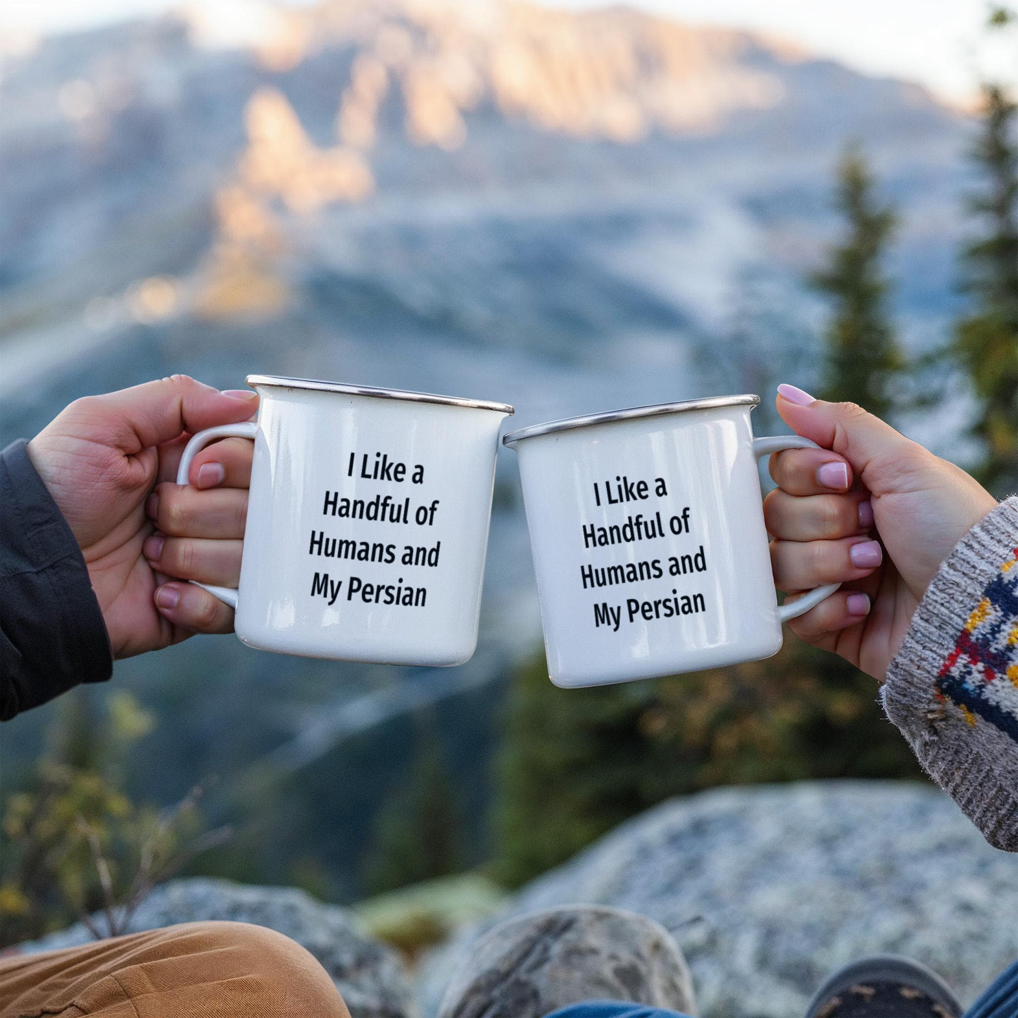 Funny Persian Cat Lover Camper Mug Gift - I Like a Handful of Humans and My Persian