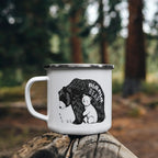 Mama Bear Enamel Camping Mug – Cute Bear & Cub Outdoor Coffee Cup for Moms, Mother's Day, Hiking, Camping & Adventure Gifts
