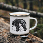 Mama Bear Enamel Camping Mug – Cute Bear & Cub Outdoor Coffee Cup for Moms, Mother's Day, Hiking, Camping & Adventure Gifts