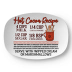 Christmas Hot Cocoa Recipe Platter – Festive Holiday Serving Tray for Cocoa Bars, Winter Kitchens & Cozy Christmas Decor