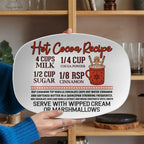 Christmas Hot Cocoa Recipe Platter – Festive Holiday Serving Tray for Cocoa Bars, Winter Kitchens & Cozy Christmas Decor