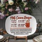Christmas Hot Cocoa Recipe Platter – Festive Holiday Serving Tray for Cocoa Bars, Winter Kitchens & Cozy Christmas Decor