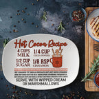 Christmas Hot Cocoa Recipe Platter – Festive Holiday Serving Tray for Cocoa Bars, Winter Kitchens & Cozy Christmas Decor