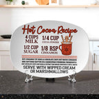 Christmas Hot Cocoa Recipe Platter – Festive Holiday Serving Tray for Cocoa Bars, Winter Kitchens & Cozy Christmas Decor