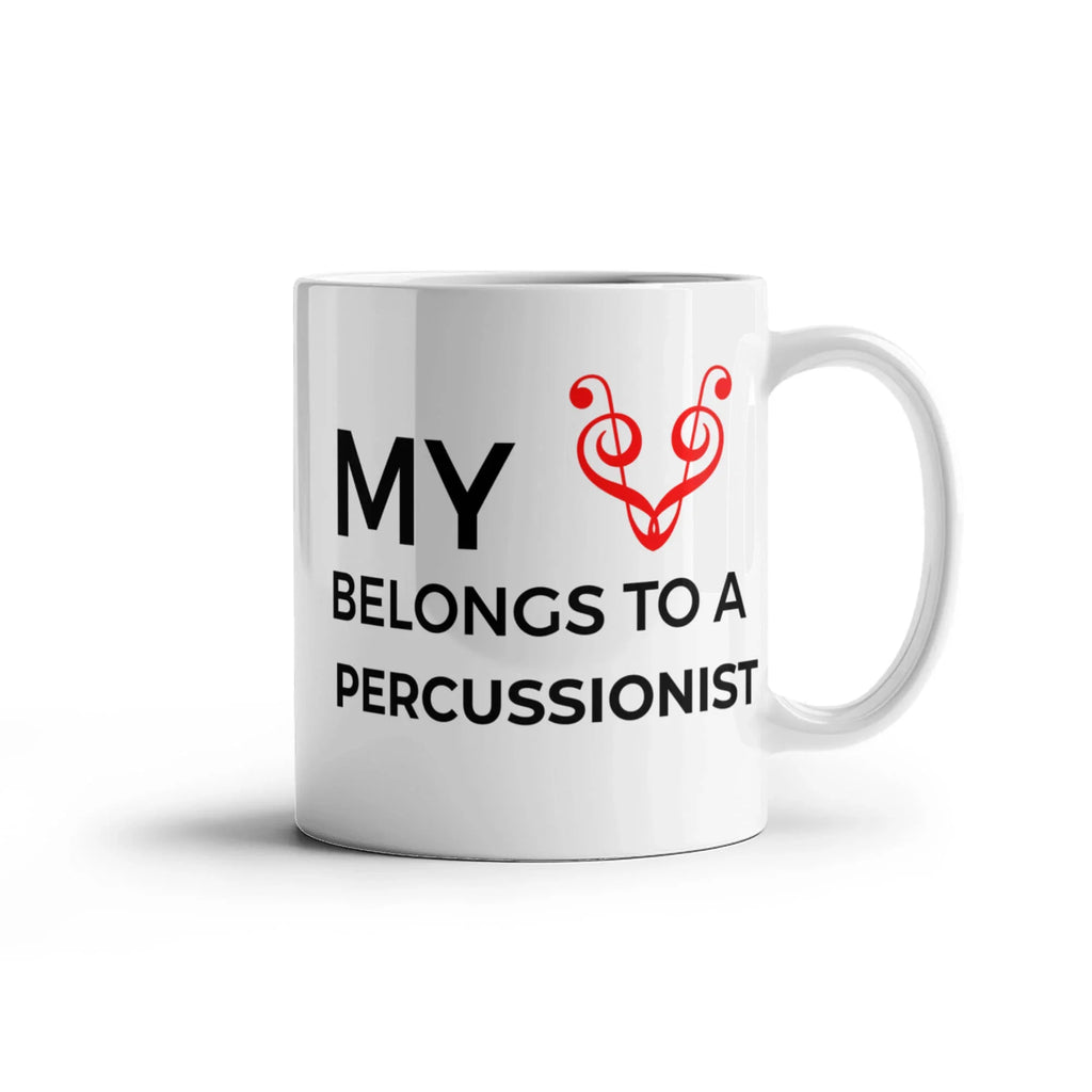 Romantic Percussionist Ceramic Coffee Mug - My Heart Belongs to a Percussionist