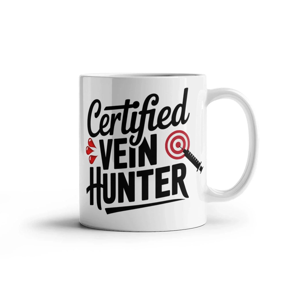 Certified Vein Hunter Phlebotomist Mug – Funny Medical Lab Tech Gift for Coworkers, Nurses & Students