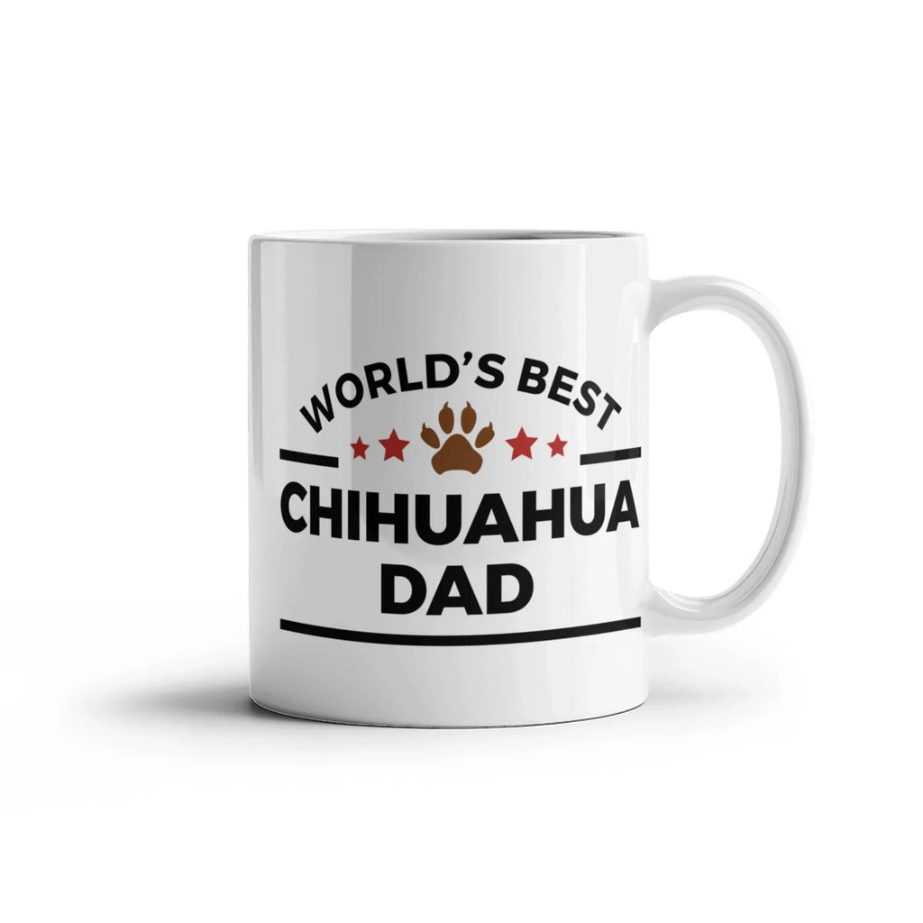 World's Best Chihuahua Dad White Ceramic Coffee Mug – Funny Dog Lover Gift for Pet Dads