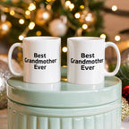 Best Grandmother Ever – Elegant White Ceramic Coffee Mug Gift for Grandma, Sweet Present from Grandkids, Kids, or Daughter