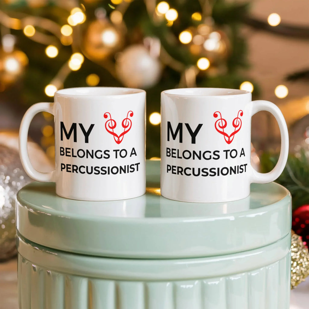 Romantic Percussionist Ceramic Coffee Mug - My Heart Belongs to a Percussionist