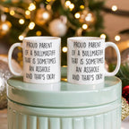 Funny Bullmastiff Dog Mom or Dad Mug – “Proud Parent of a Bullmastiff That Is Sometimes an Asshole” – White Ceramic Coffee Cup, 11oz or 15oz