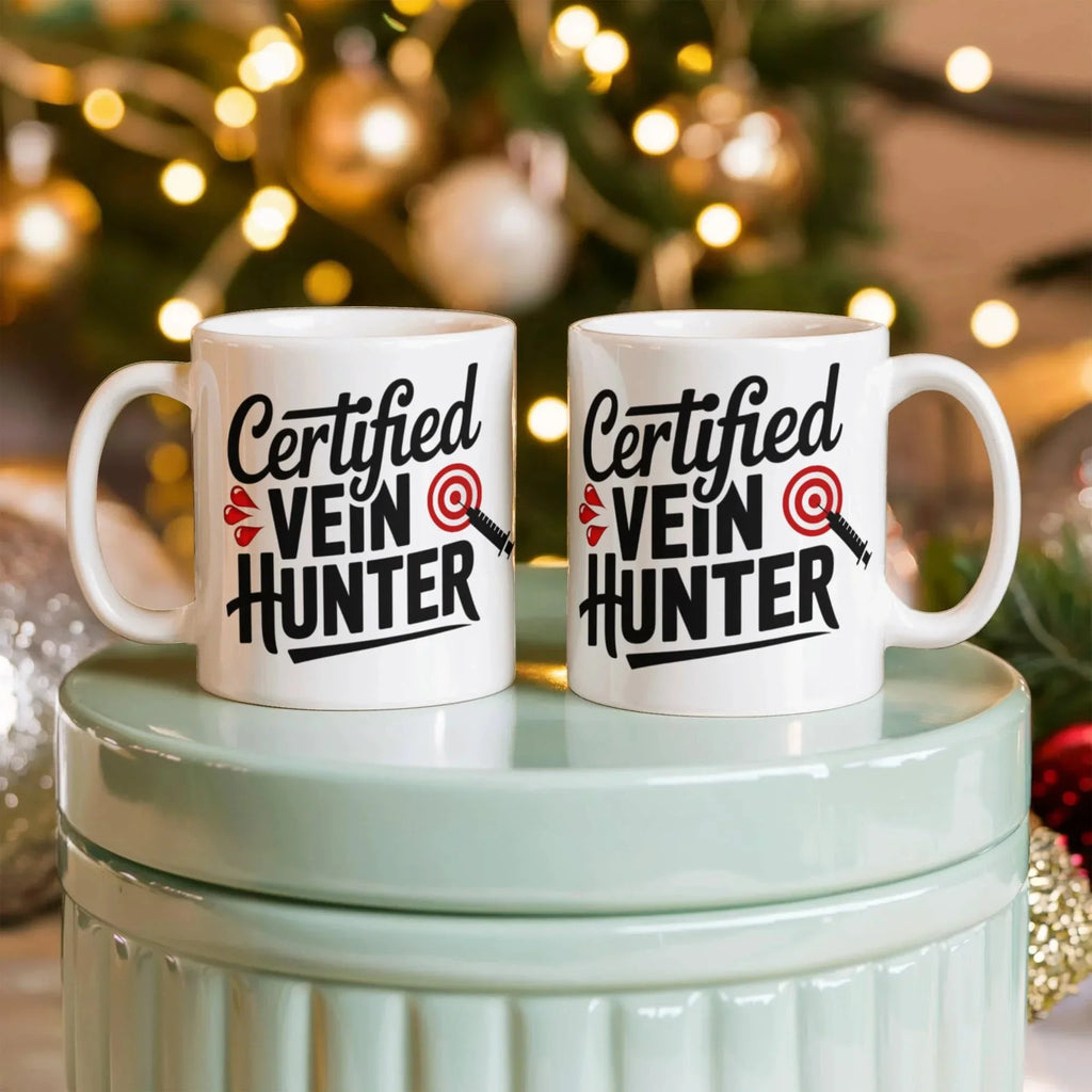Certified Vein Hunter Phlebotomist Mug – Funny Medical Lab Tech Gift for Coworkers, Nurses & Students