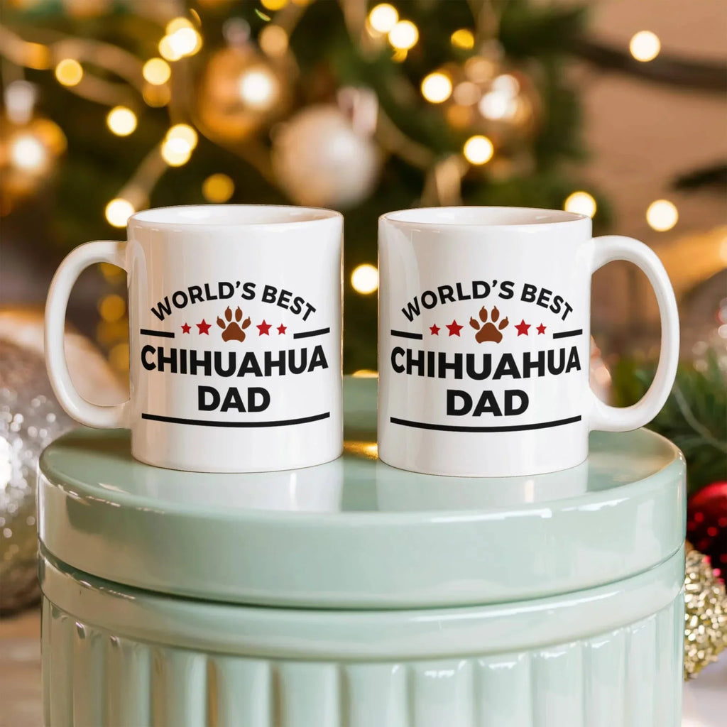World's Best Chihuahua Dad White Ceramic Coffee Mug – Funny Dog Lover Gift for Pet Dads
