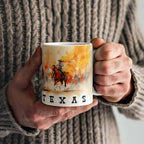 Texas Rodeo Cowboy Ceramic Mug – 11oz & 15oz – Western Horseback Riding Coffee Cup for Texans, Ranchers, Cowgirls & Lone Star State Fans
