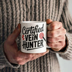 Certified Vein Hunter Phlebotomist Mug – Funny Medical Lab Tech Gift for Coworkers, Nurses & Students