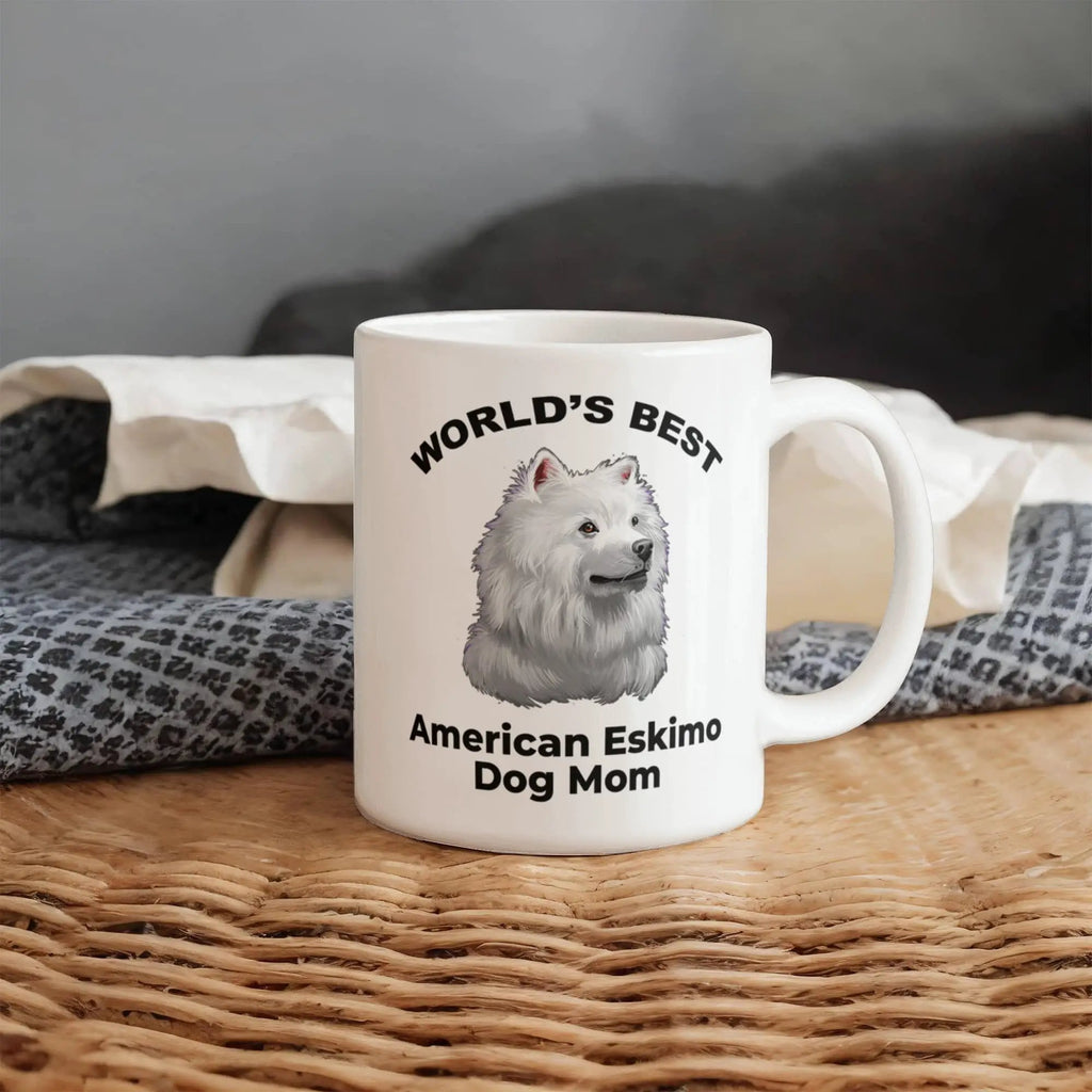 American Eskimo World's Best Dog Mom Custom Ceramic Coffee Mug
