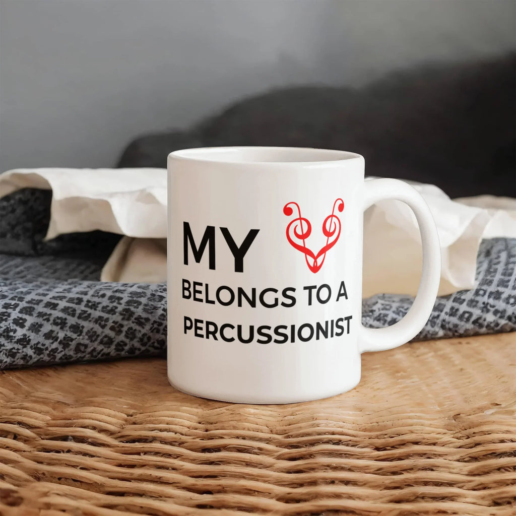 Romantic Percussionist Ceramic Coffee Mug - My Heart Belongs to a Percussionist