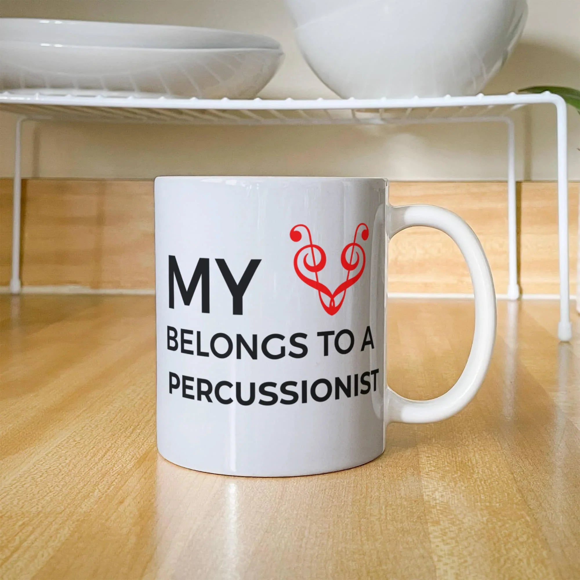 Romantic Percussionist Ceramic Coffee Mug - My Heart Belongs to a Percussionist