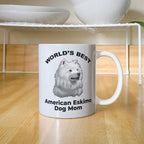 American Eskimo World's Best Dog Mom Custom Ceramic Coffee Mug