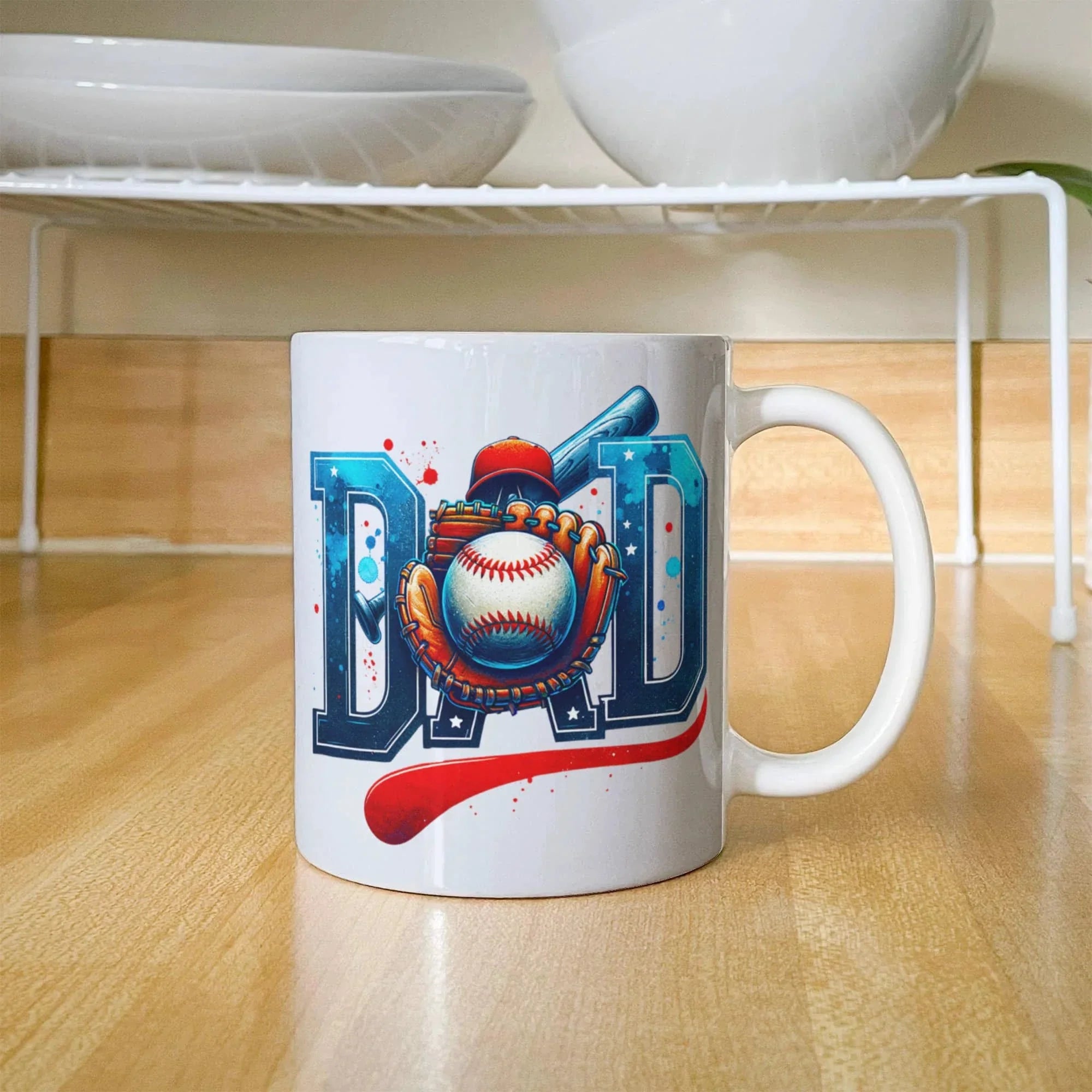 Baseball Dad Mug – Sports-Themed Ceramic Coffee Cup – Gift for Baseball-Loving Father or Coach