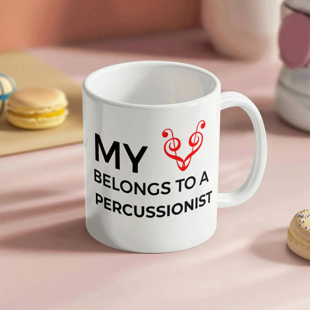 Romantic Percussionist Ceramic Coffee Mug - My Heart Belongs to a Percussionist
