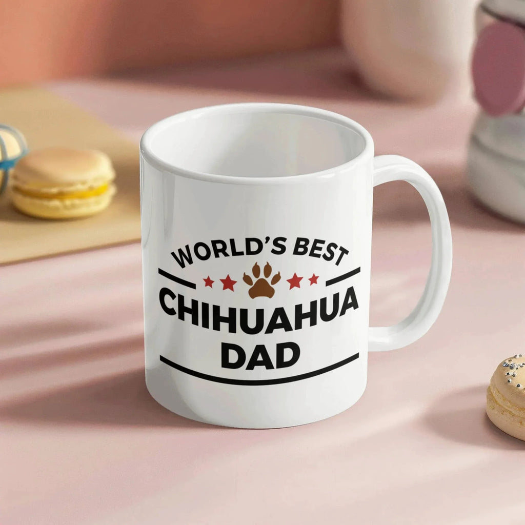World's Best Chihuahua Dad White Ceramic Coffee Mug – Funny Dog Lover Gift for Pet Dads