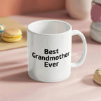 Best Grandmother Ever – Elegant White Ceramic Coffee Mug Gift for Grandma, Sweet Present from Grandkids, Kids, or Daughter
