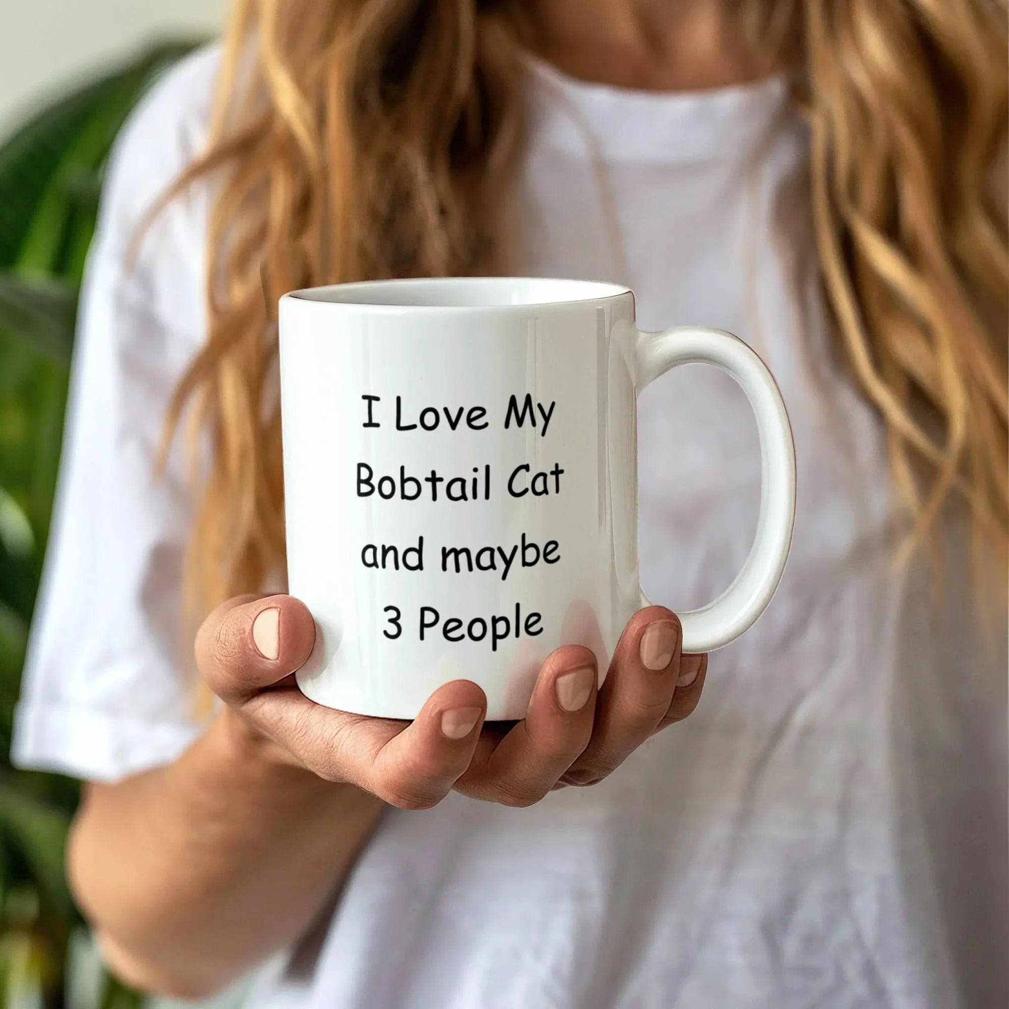 I Love My Bobtail Cat and Maybe 3 People Funny Cat Lover Ceramic Coffee Mug – Cat Mom and Cat Dad Gift