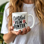 Certified Vein Hunter Phlebotomist Mug – Funny Medical Lab Tech Gift for Coworkers, Nurses & Students