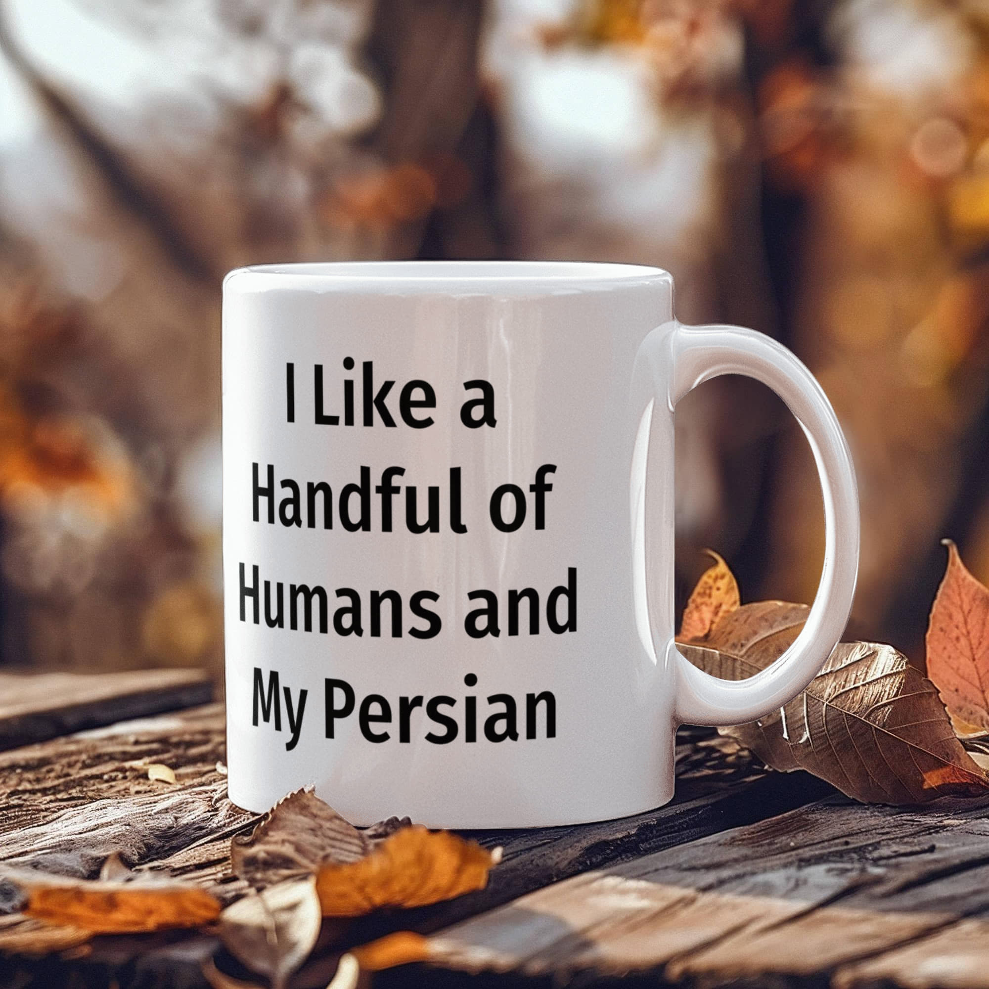 Funny Persian Cat Ceramic Coffee Mug - I Like a Handful of Humans and My Persian Cat