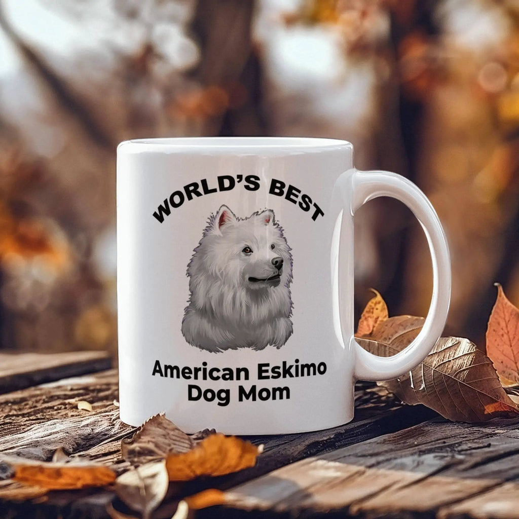 American Eskimo World's Best Dog Mom Custom Ceramic Coffee Mug