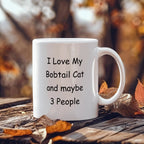 I Love My Bobtail Cat and Maybe 3 People Funny Cat Lover Ceramic Coffee Mug – Cat Mom and Cat Dad Gift