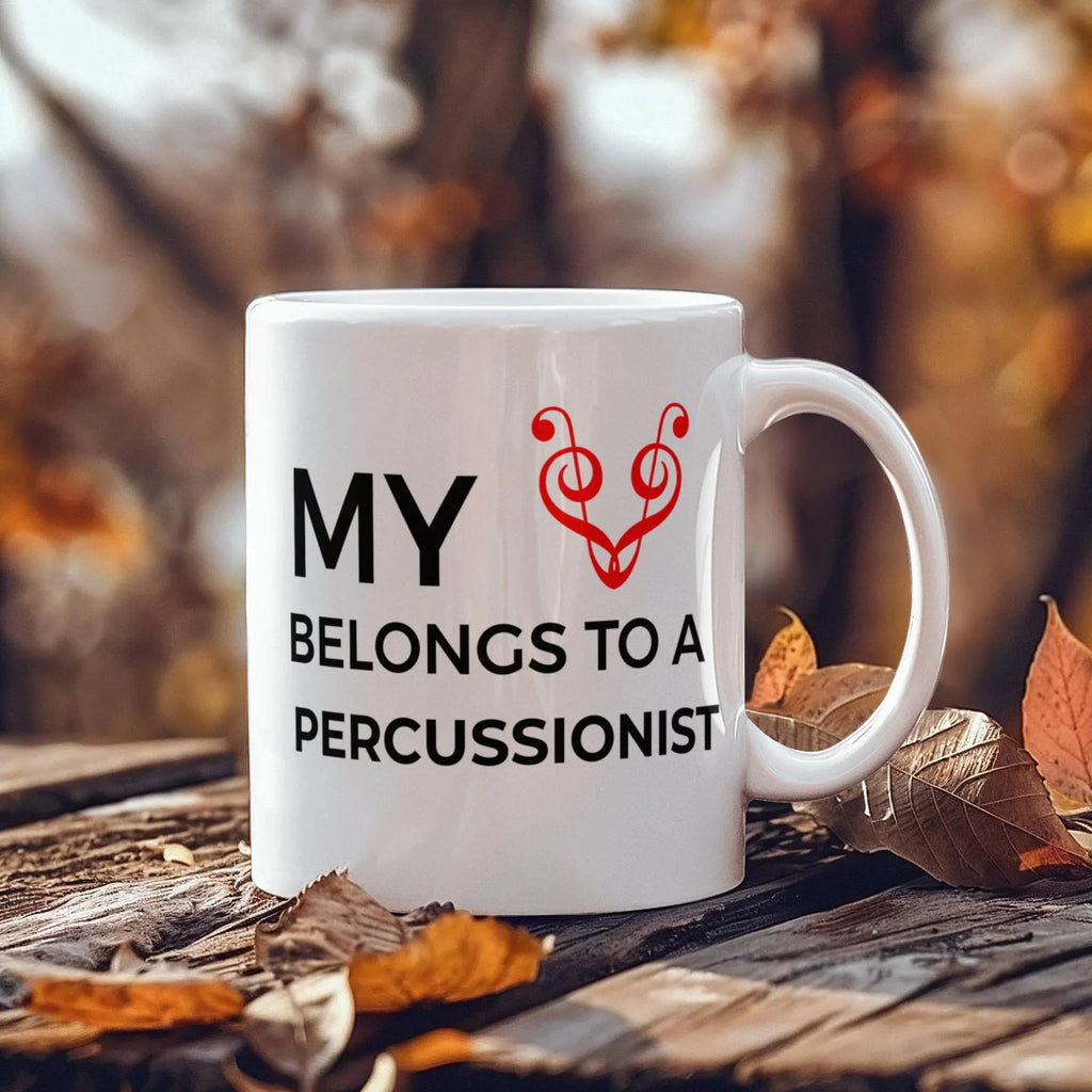 Romantic Percussionist Ceramic Coffee Mug - My Heart Belongs to a Percussionist