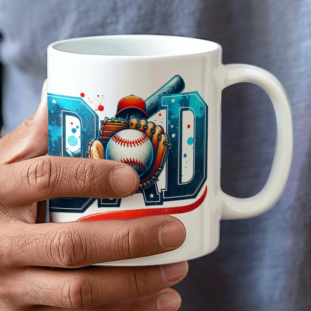 Baseball Dad Mug – Sports-Themed Ceramic Coffee Cup – Gift for Baseball-Loving Father or Coach