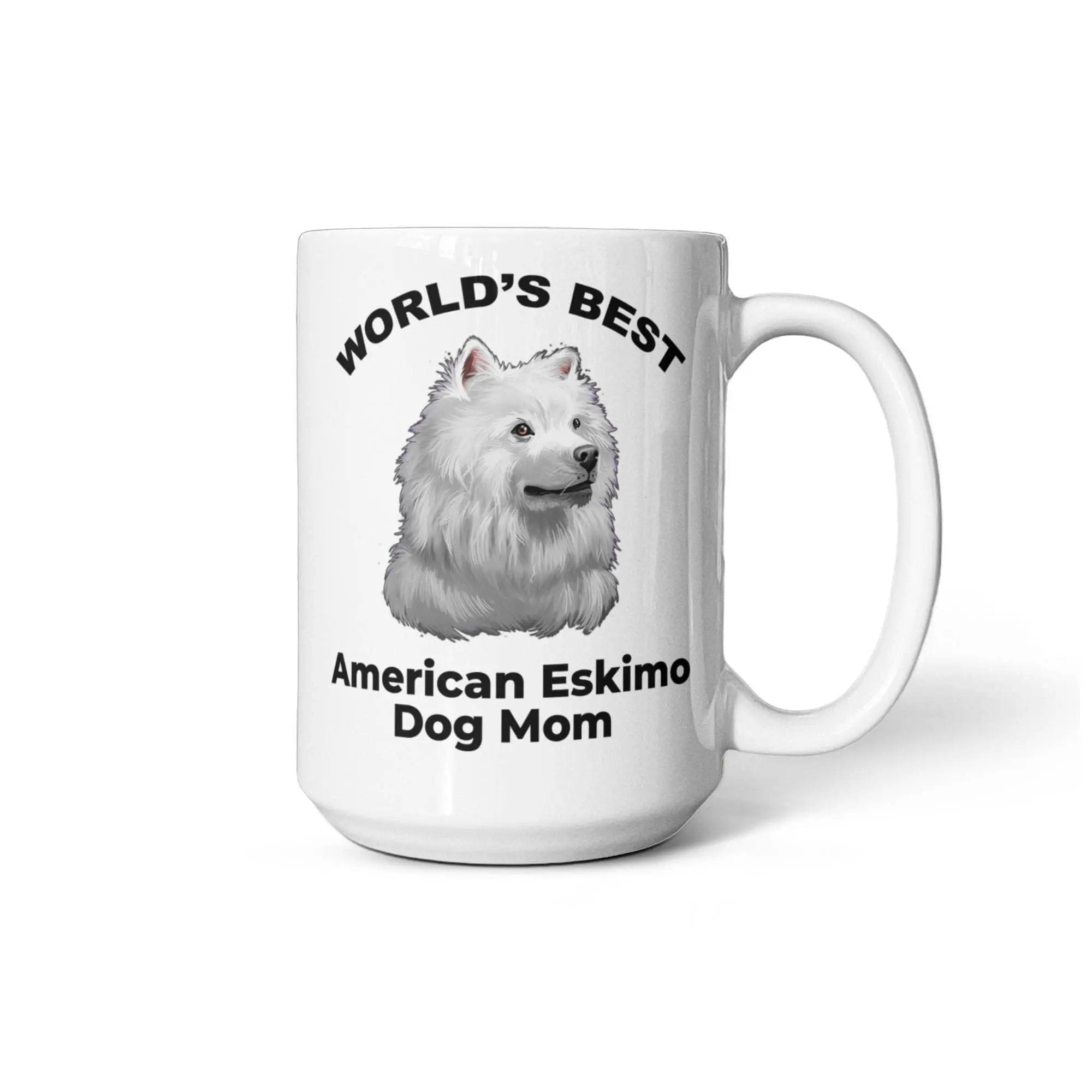 American Eskimo World's Best Dog Mom Custom Ceramic Coffee Mug