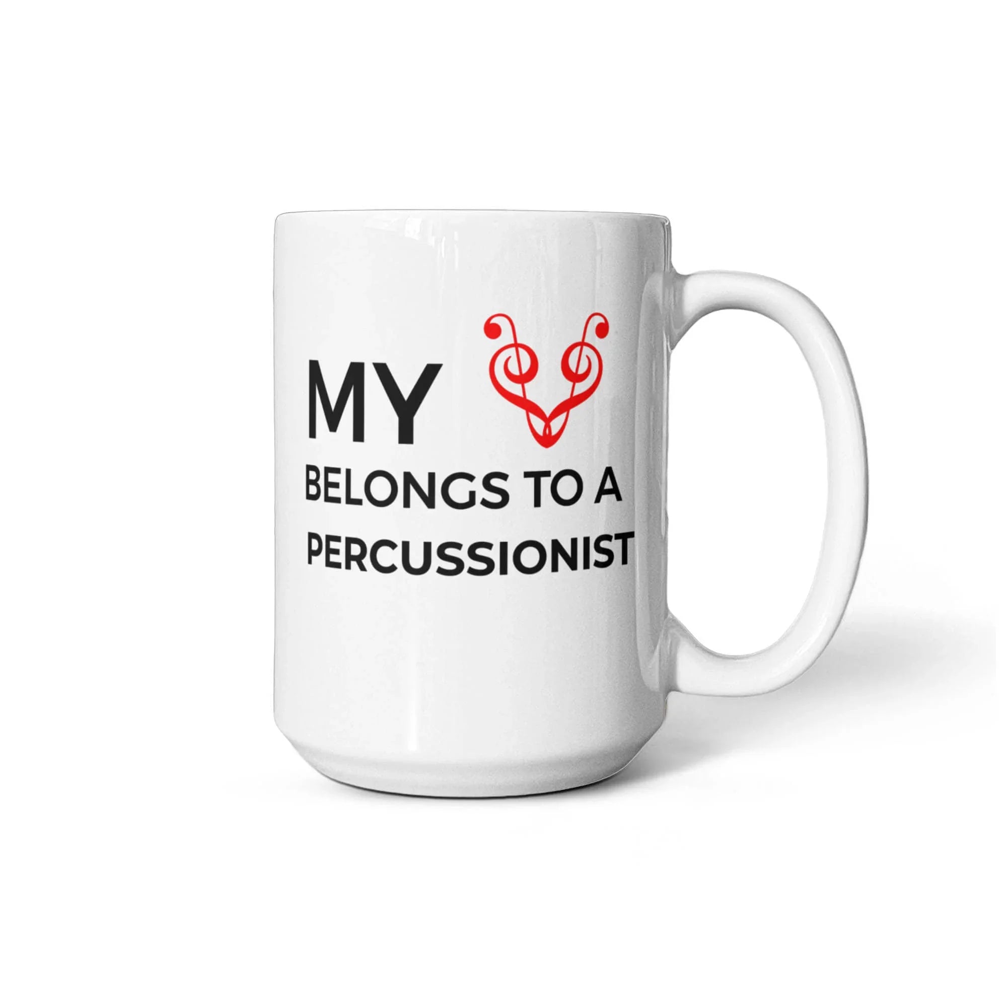 Romantic Percussionist Ceramic Coffee Mug - My Heart Belongs to a Percussionist