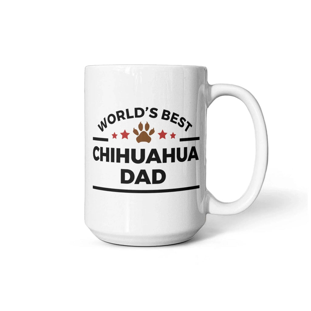 World's Best Chihuahua Dad White Ceramic Coffee Mug – Funny Dog Lover Gift for Pet Dads