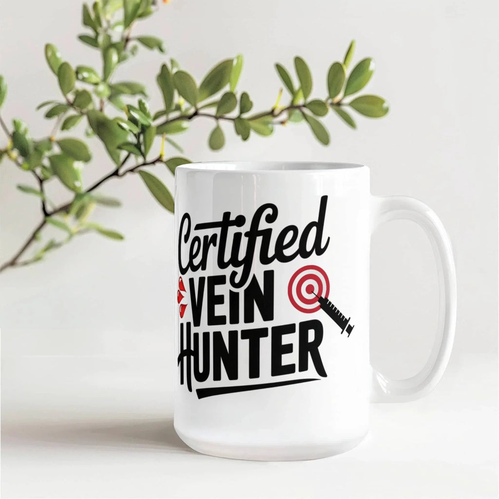 Certified Vein Hunter Phlebotomist Mug – Funny Medical Lab Tech Gift for Coworkers, Nurses & Students
