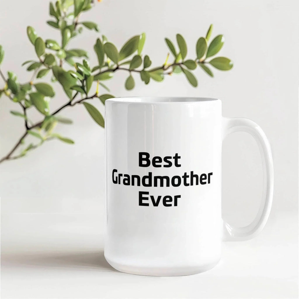 Best Grandmother Ever – Elegant White Ceramic Coffee Mug Gift for Grandma, Sweet Present from Grandkids, Kids, or Daughter
